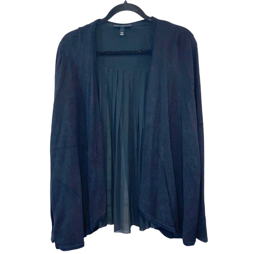 Lane Bryant Sheer Back Cardigan 14/16 Black Open Front‎ Lightweight